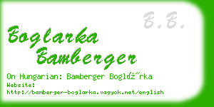 boglarka bamberger business card